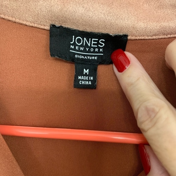 Jones New York Dusky Rose/Pink Lightweight Ultra Suede Shacket Size Medium - Picture 3 of 9